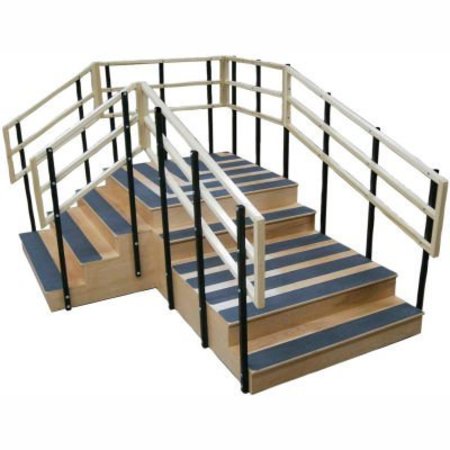 FABRICATION ENTERPRISES Bariatric Training Stairs, 78" x 104" Footprint, 1000 lb Capacity 15-4207